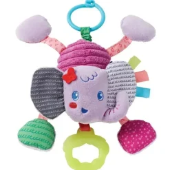 Infantino - Pull &amp; Shake Jittery Pal - Elefante Roxo - Brinquedo de bebê Fashion
