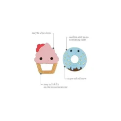Infantino - Wee Wild Ones - Mordedores de silicone Sweet Tooth, sorvete/rosquinha Sale