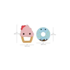 Infantino - Wee Wild Ones - Mordedores de silicone Sweet Tooth, sorvete/rosquinha Sale