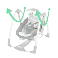 Ingenuity - ConvertMe 2 em 1 balanço de bebê automático portátil compacto e assento infantil, Wimberly Fashion