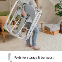 Ingenuity - ConvertMe 2 em 1 balanço de bebê automático portátil compacto e assento infantil, Wimberly Fashion