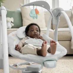 Ingenuity - ConvertMe 2 em 1 balanço de bebê automático portátil compacto e assento infantil, Wimberly Fashion