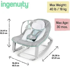 Ingenuity - Mantenha aconchegante 3 em 1, cresça comigo, segurança vibratória para bebês, Weaver Clearance