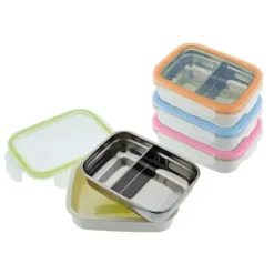 Innobaby - Caixa de lanche Bento dividida em aço inoxidável Keepin' Fresh, 11 onças, laranja Sale
