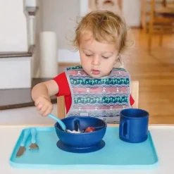 Iplay - Babadores de limpeza Snap &amp; Go (3 unidades), Dinossauros azuis, 9-18 meses Sale