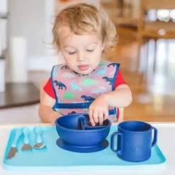 Iplay - Babadores de limpeza Snap &amp; Go (3 unidades), Dinossauros azuis, 9-18 meses Sale