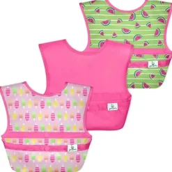 Iplay - Babadores Snap & Go Easy-Wear (3 unidades), picolés rosa, 9/18 meses Sale