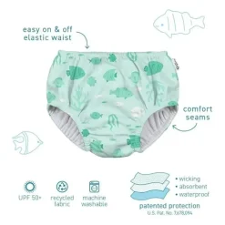 Iplay - Eco Pull-Up Swim Fralda, Azul Claro Dinos Hot