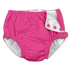 Iplay - Fralda de Natação Absorvente Reutilizável Snap-Rosa Quente Hot