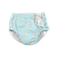 Iplay - Fralda de Natação Reutilizável Baby Girl Rainbows Snap, Aqua Best