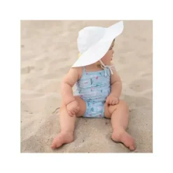 Iplay - Maiô Clássico para Bebê Menina com Fralda Absorvente Reutilizável Embutida, Cisne Aqua Claro Outlet