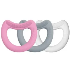 Iplay - Primeiros mordedores feitos de silicone (3Pk), conjunto rosa 3 meses+ Best