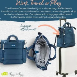 Itzy Ritzy - Bolsa de fraldas Dream Convertible Sapphire Starlight New