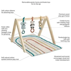 Itzy Ritzy - Ginásio de atividades de madeira com tapete de brincar e arco-íris de brinquedo Online