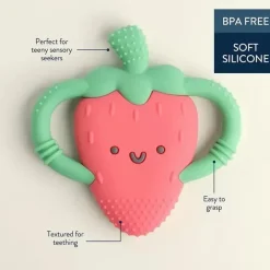 Itzy Ritzy - mordedor de silicone com alças fáceis de segurar, morango Sale