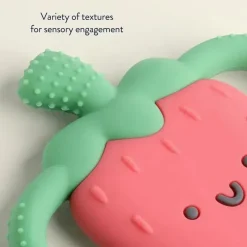 Itzy Ritzy - mordedor de silicone com alças fáceis de segurar, morango Sale