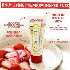 Jack N Jill Jack N' Jill - pasta de dente natural para bebês e crianças pequenas, frutas vermelhas e creme 1,76 onças Clearance