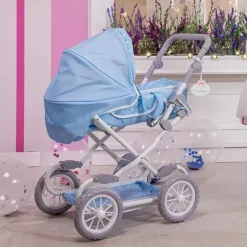 JC Toys - Berenguer Boutique, carrinho de boneca dobrável de luxo com dossel, azul Sale