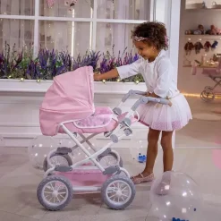 JC Toys - Berenguer Boutique, carrinho de boneca dobrável de luxo com dossel, rosa Outlet
