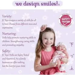 JC Toys - Boneca de menina real La recém-nascida roupa e acessórios de malha rosa, maiores de 2 anos Sale
