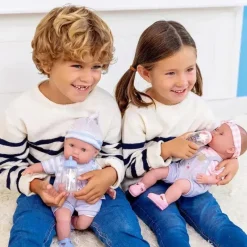 JC Toys - Bonecos gêmeos de corpo macio, conjunto de presente de 12 peças com olhos abertos/fechados, 2 anos + Online