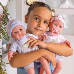 JC Toys - Bonecos gêmeos de corpo macio, conjunto de presente de 12 peças com olhos abertos/fechados, 2 anos + Online