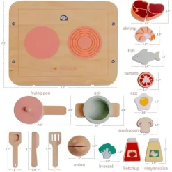 JC Toys - Conjunto de chef de cozinha de 16 peças em madeira real, coleção Parfait, maiores de 3 anos, brinquedos Twiggly Sale