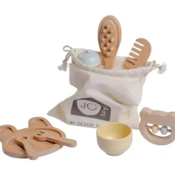 JC Toys - Conjunto de primeiros cuidados para bebês com 10 peças de madeira real, coleção Parfait Twiggly Toys Sale