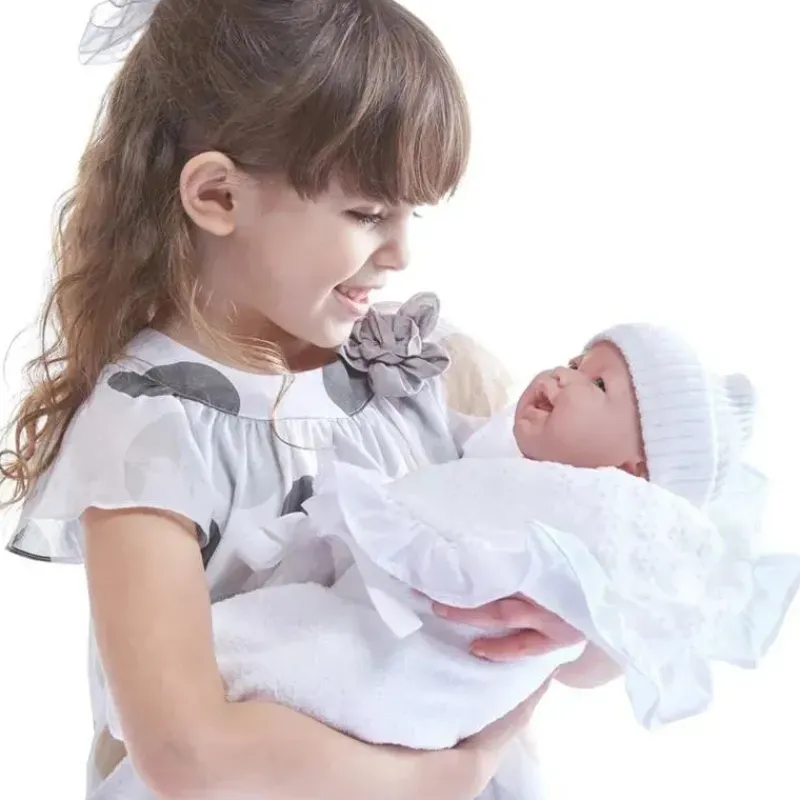 JC Toys 15,5 Corpo Macio La Newborn em Estamenha Branca e Acessórios Clearance
