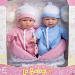 JC Toys - La Baby 11 Bonecas Gêmeas de Corpo Macio, Roupas Removíveis e Saco de Dormir Reversível e Acessórios Fashion