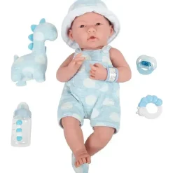 JC Toys - La Newborn totalmente em vinil anatomicamente correto Real Boy 15, desenhado por Berenguer, azul com pontos Online