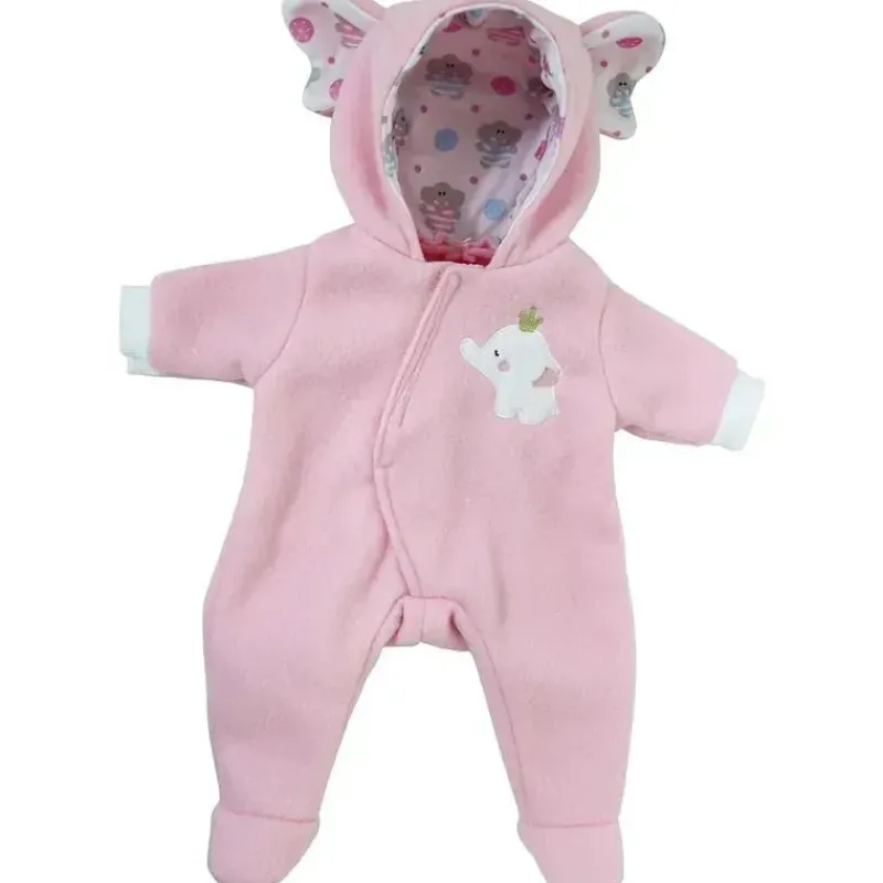 jc_toys__roupa_de_boneca__SKU9iqQrY45_0.webp JC Toys - Roupa de boneca Berenguer Boutique, macacão com capuz com tema de elefante rosa, maiores de 2 anos Outlet