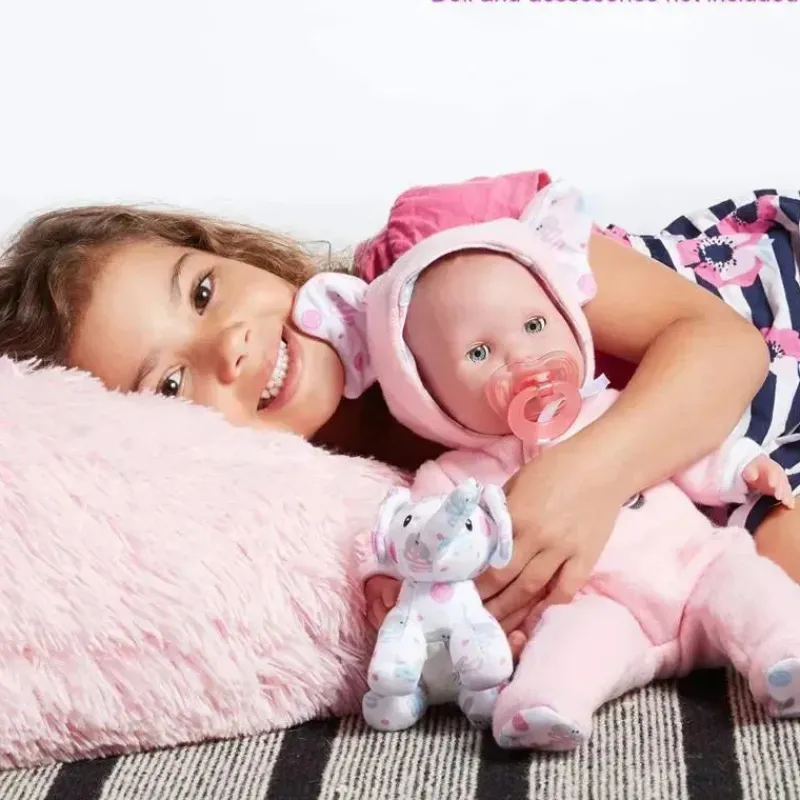 jc_toys__roupa_de_boneca__SKU9iqQrY45_1.webp JC Toys - Roupa de boneca Berenguer Boutique, macacão com capuz com tema de elefante rosa, maiores de 2 anos Outlet