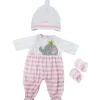 JC Toys - Roupa de boneca Berenguer Boutique, macacão longo listrado rosa, maiores de 2 anos Best
