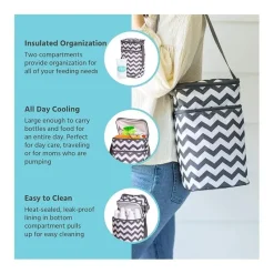 J.L. Childress - 6 Bottle Cooler, Grey Chevron Fashion