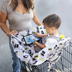 J.L. Childress JL Childress - Carrinho de compras do Batman da DC Comics e capa para cadeira alta para bebês e crianças pequenas New