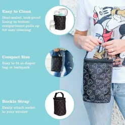 J.L. Childress JL Childress Twocool Double Bottle Cooler com bolsa de gelo, Mickey Black New