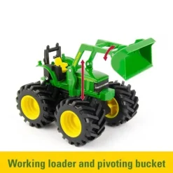 John Deere - Monster Treads Vehicle 2 Toy Pack - Trator com carregadeira e jacaré New