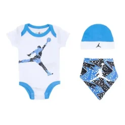 Jordan - Conjunto de babador e gorro com 3 unidades de macacão e bandana para bebê menino, branco Outlet