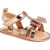 Josmo - Laura Ashley Sapatos de bebê berço sandálias menina, ouro rosa Fashion