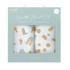 Ju-Ju-Be Jujube - Conjunto de cobertor Swaddle, Howdy Partner Blue Best