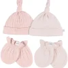 Just Born - 4Pk Hat And Cuff Mitten Set Baby Girl 0-6M Pink Sale