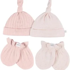 Just Born - 4Pk Hat And Cuff Mitten Set Baby Girl 0-6M Pink Sale