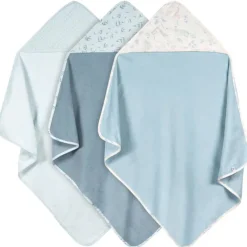 Just Born - 3Pk Hooded Towels Baby Boy Blue Hot