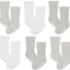 Just Born - 6Pk Rolled Cuff Ribbed Socks Baby Neutral New