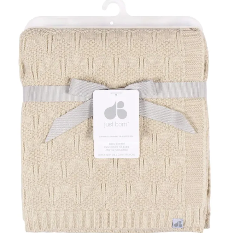 just_born__pk_sweater_kni_SKU5v3sPlTK_2.webp Just Born - 1Pk Sweater Knit Blanket Baby Neutral Tan New