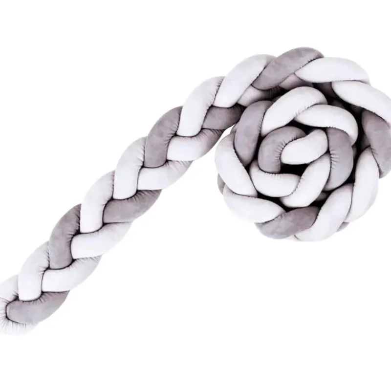 kalencom__braided_crib_bu_SKUMwq29KsO_0.webp Kalencom - Braided Crib Bumper, Grey Fashion