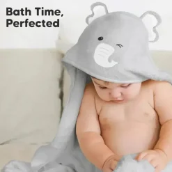Keababies - Cuddle Baby Hooded Towel, Elephant Fashion