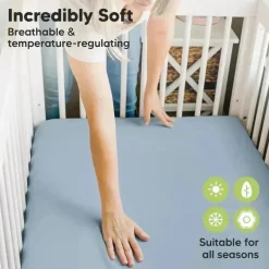 Keababies - Isla Fitted Mini Crib Sheets, Pack And Play Sheet, Steel Fashion