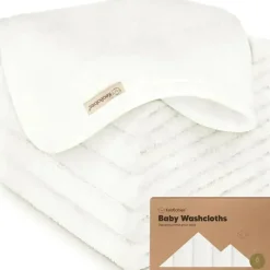 Keababies - 6-Pack Baby Wash Cloths, White Best